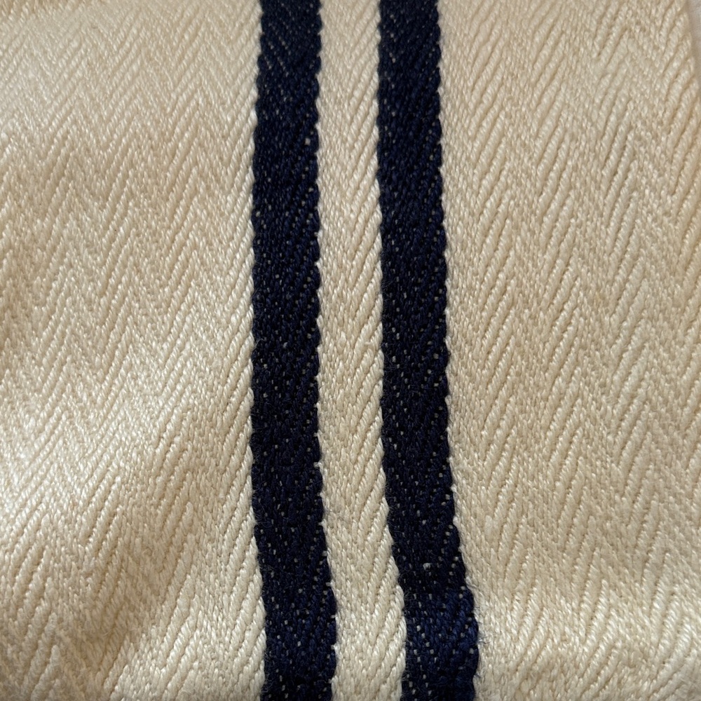 Calvin Klein Cream Pillow Cover with Navy Stripes - Picture 6 of 8